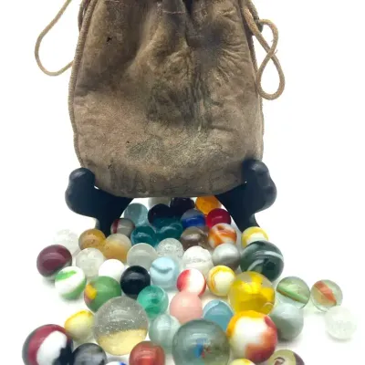 Vintage Marbles Drawstring Bag