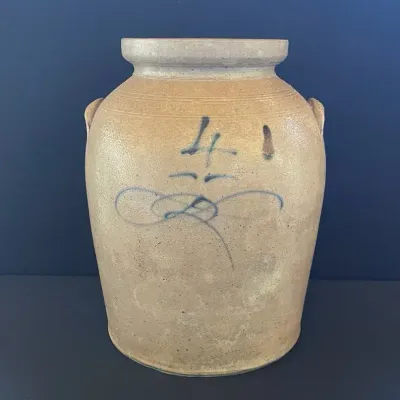 Vintage 4 Gallon Stoneware Crock