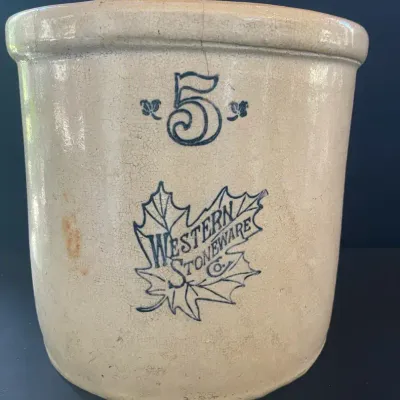 Antique 5 Gallon Western Stoneware Company Crock