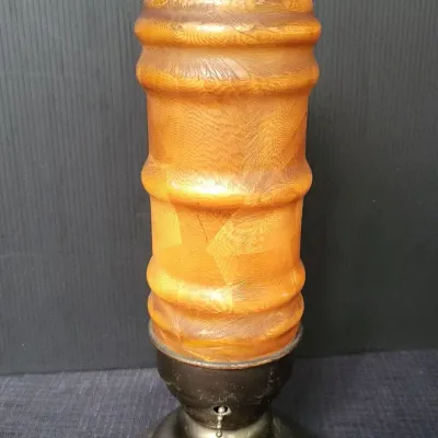 Art Deco Amber Glass Bullet Shade Lamp (WH4)