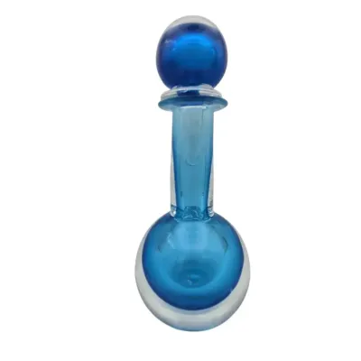 Vintage Hand Made Murano Blue Glass Decanter 