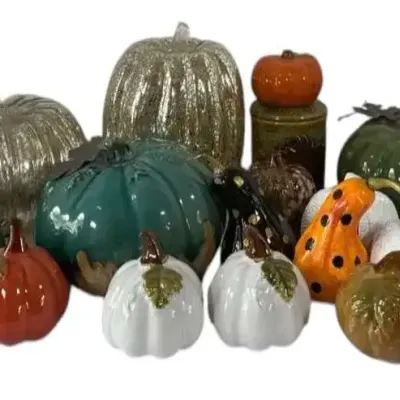 17 Glass & Ceramic Pumpkins & Gourds 