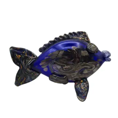 Hand Blown 12 X 8 Inch Art Glass Fish Signed & Dated By The Artist