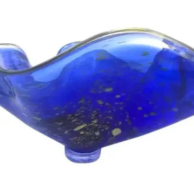 Hand Blown Murano Style Art Glass Centerpieice Bowl 15" wide