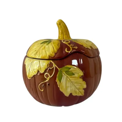 Ceramic Pumpkin Soup Tureen (10” X 9”)