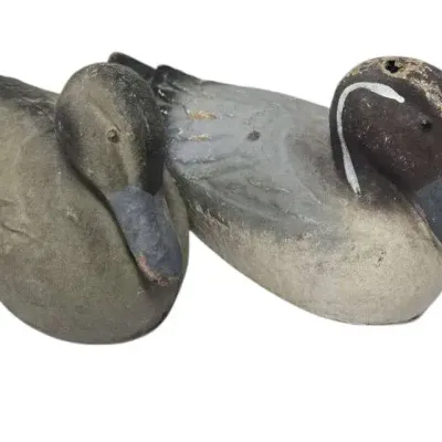 2 Carry-Lite Paper-Mache Working Duck Decoys