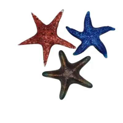 3 Blown Glass Starfish, One Signed & Dated