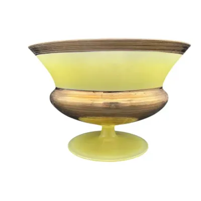 Art Deco Glass Bowl With Gold Tones