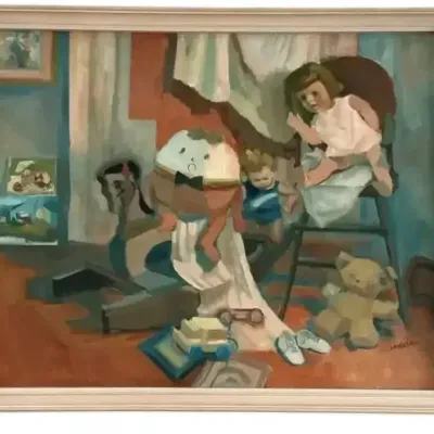 Linda Lee Foster Paul Oil Painting (My Girl’s Room) 30 x 25 