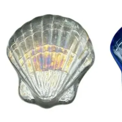 Iridescent Glass Seashells 3.5" W 