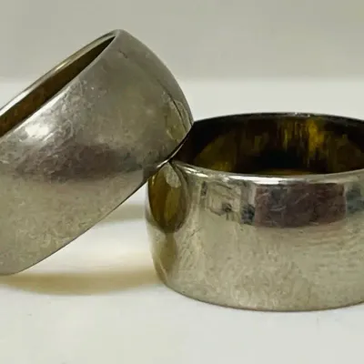 14K and 18K GE Silver-Tone Ring Bands