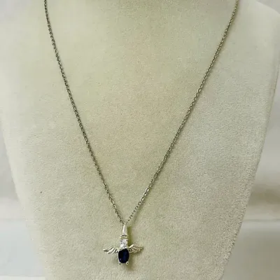 “Pudore” Necklace Chain with Sterling Silver Angel Pendant 
