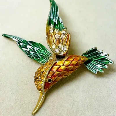 Vintage Hummingbird Brooch