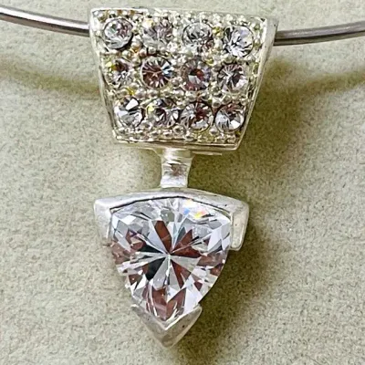 Trilllion Cut Sterling Silver Pendent