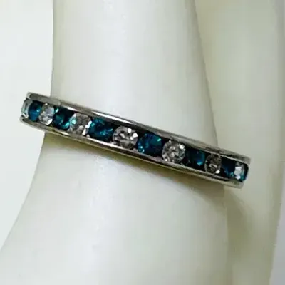 Sterling Silver Colored Stone Stacking Ring
