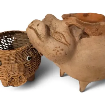 Pig-Themed Basket & Planter Pot