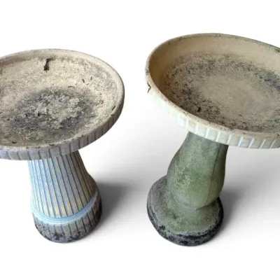 Two Outdoor Birdbaths