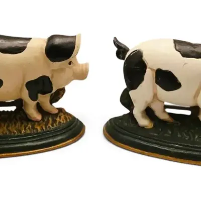 Pair of Cast Iron Pig Doorstops