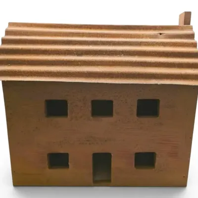 Primitive Wood House w/ Corrugated Metal Roof