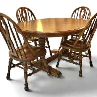 Cochrane Oval Wooden Dining Table & Chairs w/ Extensions 