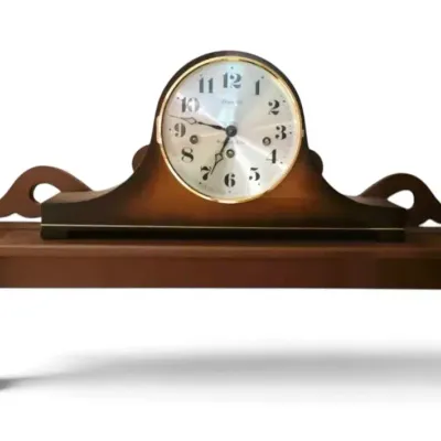 Linden Mantel Clock w/ Wooden Shelf