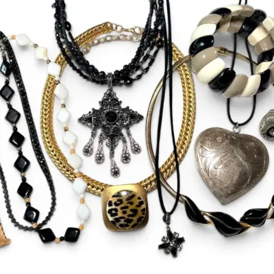 Bold Black, Gold, & Silver-Toned Costume Jewelry