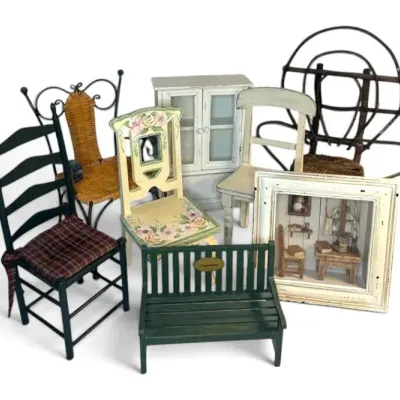 Miniature Chairs & Decorative Shelves