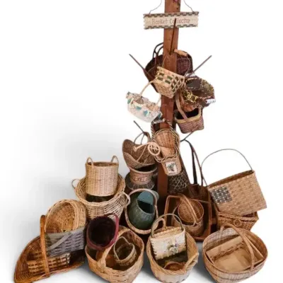 Basket Tree w/ Baskets Of Various Shapes & Sizes