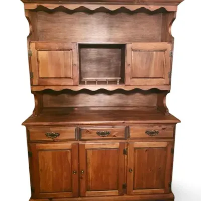 Traditional Two-Piece Wooden Hutch