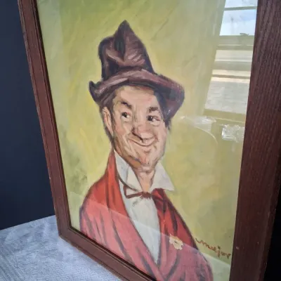 Henry Major “The Gay Philosopher – Why Worry?” Framed Portrait Painting