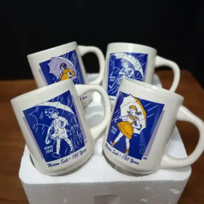 Morton Salt 150th Anniversary Commemorative Mug Set