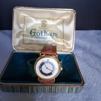 Vintage Gotham New York Train-Themed Wristwatch w/ Original Box