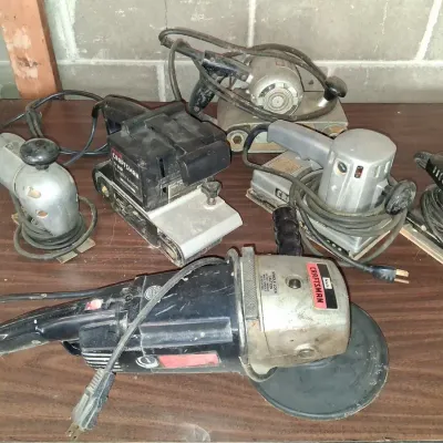 Lot of 6 Vintage Corded Power Sanders – Craftsman, SKIL & Ram Tool