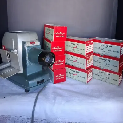 Vintage SVE Slide Projector w/ Airequipt Slide Changer Magazines