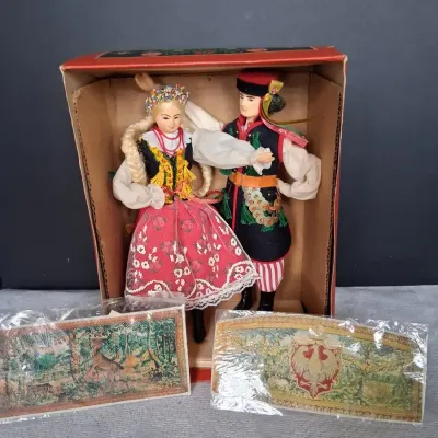 Vintage Polish Folk Costume Dolls in Original Box