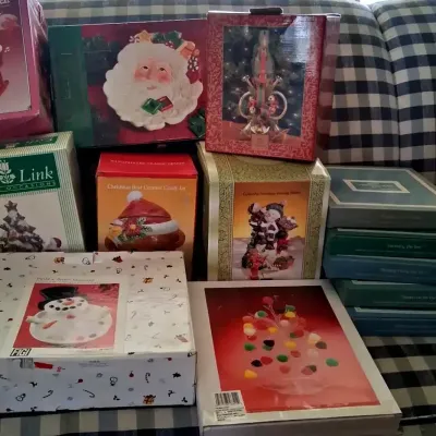 Assorted Boxed Christmas Holiday Decor & Collectibles Lot