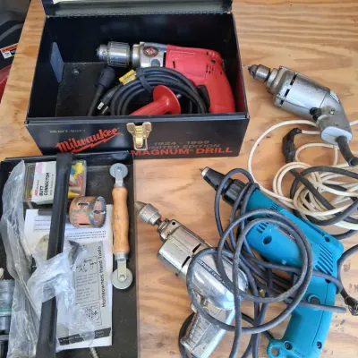 Vintage Corded Electric Drill Lot – Milwaukee, Makita & Craftsman