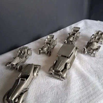 Vintage Pewter Automobile Model Collection