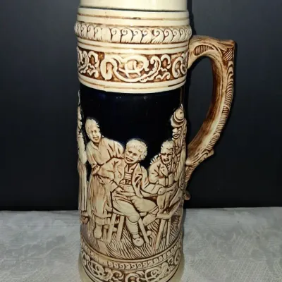 Vintage German-Style Ceramic Beer Stein
