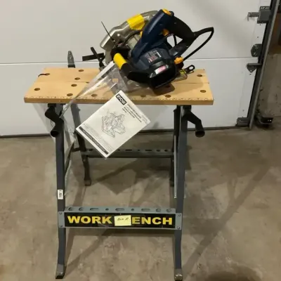 Central Machinery Foldable Workbench And Ryobi Circular Saw
