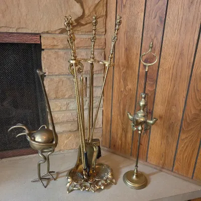 Fireplace Tools & Brass Items