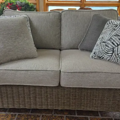 New Wicker Love Seat w/ Cushions