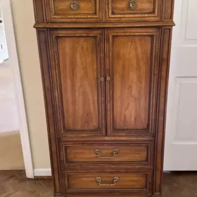 Vintage Heritage French Regency Louis XVI Walnut Gentleman's Chest 