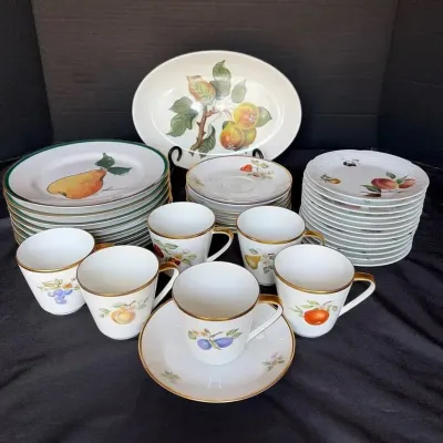 Assorted Fruit Pattern Luncheon & Coffee Sets Inc Limoges