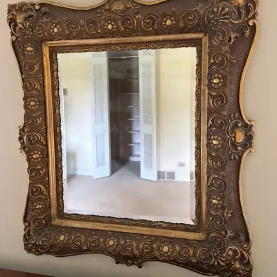 Large ornate gold mirror