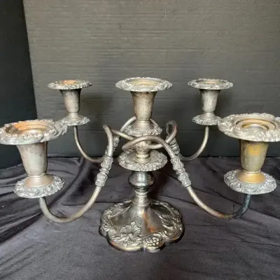 Sheffield Silver Co. 4-arm Candelabra With Center Candle Holder