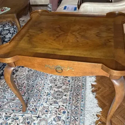 Baker Furniture Side Table & Vintage Large lamp