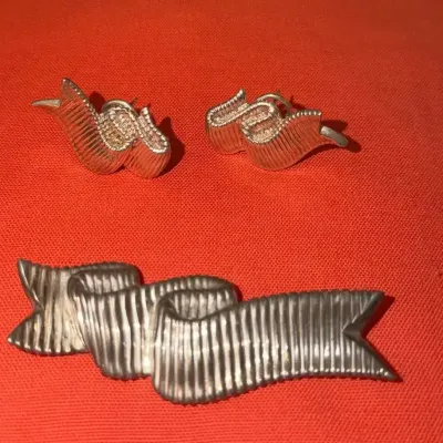 Sterling: Angela Cummings Brooch & Earrings