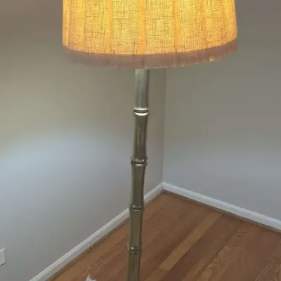 Brass Bamboo-Style Floor Lamp