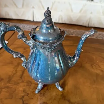 Vintage Wallace Silverplate Baroque (4 Piece)  Tea / Coffee / Sugar/Creamer Set